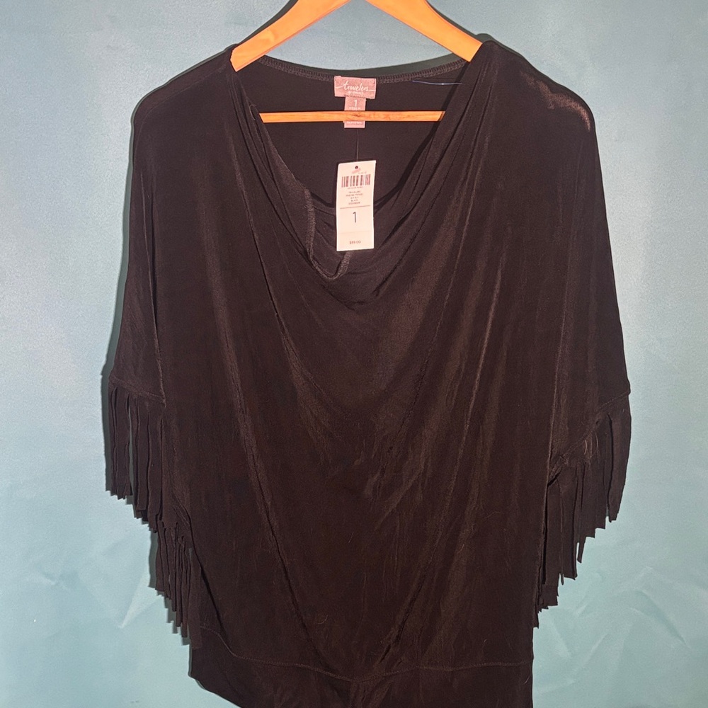 Chico's Elegant Black Drape Top